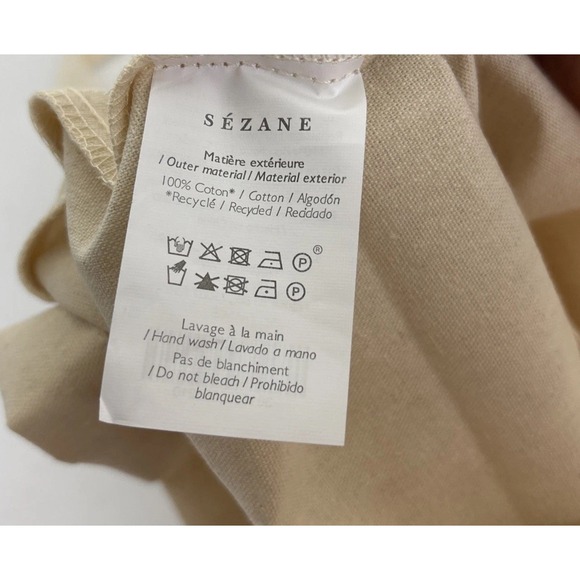 Sezane Cotton Tote Bag Bonjour L'Amour Cream 20x13 Paris - Picture 4 of 8